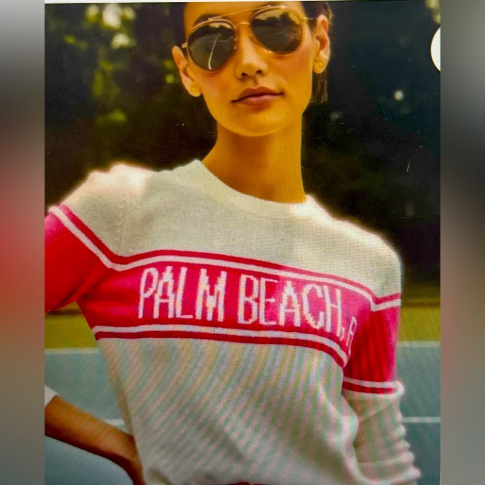 Lilly Pulitzer, NWOT Women's Pink palm beach Florida Kelsa Sweater size Sm